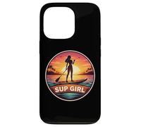 Custodia per iPhone 13 Pro SUP Girl Woman Standup Paddleboard Stand Up Paddle Cute
