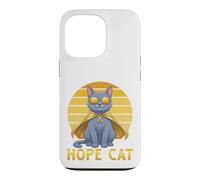 Custodia per iPhone 13 Pro Supporto per il cancro infantile con nastro blu giallo russo Hope Cat