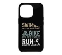 Custodia per iPhone 13 Pro Swim Bike Run Cooles - Bicicletta da triathlon