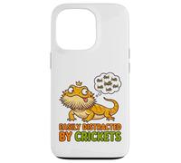 Custodia per iPhone 13 Pro T-shirt divertente con drago barbuto distratto da crickets