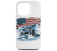 Custodia per iPhone 13 Pro T-shirt Truck Driver Trucker Da Uomo Dad Big Rig American