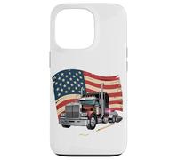 Custodia per iPhone 13 Pro T-shirt Truck Driver Trucker Da Uomo Dad Big Rig American