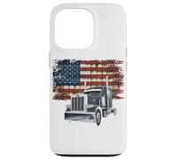 Custodia per iPhone 13 Pro T-shirt Truck Driver Trucker Da Uomo Dad Big Rig American