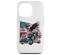Custodia per iPhone 13 Pro T-shirt Truck Driver Trucker Da Uomo Dad Big Rig American