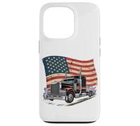 Custodia per iPhone 13 Pro T-shirt Truck Driver Trucker Da Uomo Dad Big Rig American