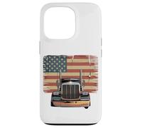 Custodia per iPhone 13 Pro T-shirt Truck Driver Trucker Da Uomo Dad Big Rig American