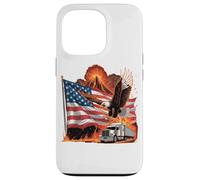 Custodia per iPhone 13 Pro T-shirt Truck Driver Trucker Da Uomo Dad Big Rig American