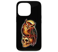 Custodia per iPhone 13 Pro Tatuaggio Mystic Owl Skull Full Moon - Design estetico scuro