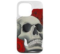 Custodia per iPhone 13 Pro Teschio Rosa Rossa