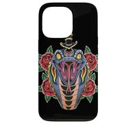 Custodia per iPhone 13 Pro Testa di serpente Vintage American Traditional Tattoo Style Art