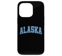 Custodia per iPhone 13 Pro Testo retrò in stile vintage azzurro Alaska