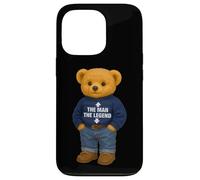 Custodia per iPhone 13 Pro The Man The Legend Funny Teddy Bear Humor Quotes Sayings