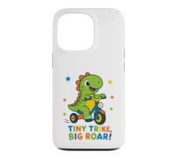 Custodia per iPhone 13 Pro Tiny Trike Big Roar Dinosaur Cute Dino Equitazione Triciclo Bambini
