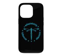 Custodia per iPhone 13 Pro Totem degli attributi tribali della libellula Dashert blu