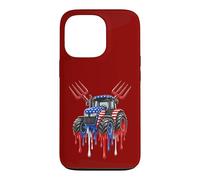 Custodia per iPhone 13 Pro Trattore patriottico USA Flag Design Farmer Pitchfork Drip