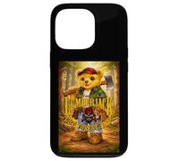 Custodia per iPhone 13 Pro Trust Me I’m a Lumberjack, Cute Teddy Bear in Forest Graphic