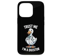 Custodia per iPhone 13 Pro Trust Me Im a Ducktor Divertente Anatra Dottore Giochi di parole