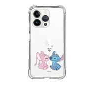 Custodia per iPhone 13 Pro Ufficiale di Lilo & Stitch Bacio Rinforzato Trasparente per proteggere il tuo cellulare. Scegli il tipo di custodia che ti piace di più con licenza ufficiale Disney