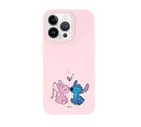 Custodia per iPhone 13 Pro Ufficiale di Lilo & Stitch Bacio Silicone Liquido Rosa per proteggere il tuo cellulare. Scegli il tipo di custodia che ti piace di più con licenza ufficiale Disney