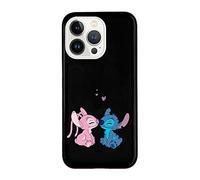 Custodia per iPhone 13 Pro Ufficiale di Lilo & Stitch con Bacio in Silicone Nero per Proteggere il Tuo Cellulare. Scegli il Tipo di Custodia Che Più Ti Piace con Licenza Ufficiale Disney