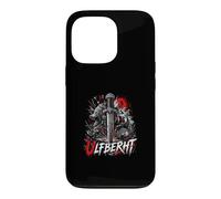 Custodia per iPhone 13 Pro Ulfberht Spada vichinga Lupo Rune Norrene Luna Rossa
