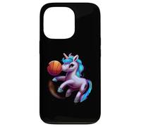 Custodia per iPhone 13 Pro Unicorno Giocare Basket Cool Divertente Unicorni Basket