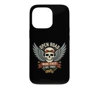 Custodia per iPhone 13 Pro Vintage Biker Skull Moto Rider Open Retro Road Emblem