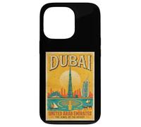 Custodia per iPhone 13 Pro Vintage Dubai Emirati Arabi Uniti Viaggio Souvenir City Landmark Turistico Regalo