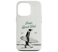 Custodia per iPhone 13 Pro Vintage Polar Beach-Club Pinguino Surfer