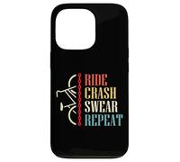 Custodia per iPhone 13 Pro Vintage Ride Crash Swear Repeat - Funny Retro Mountain Bike