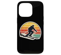 Custodia per iPhone 13 Pro Vintage Tramonto Sciatore Silhouette Retro Sci Amante Arte