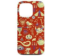 Custodia per iPhone 13 Pro Vintage Witchy Halloween Pattern Boho Spooky Tarocchi Design