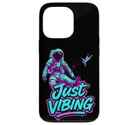 Custodia per iPhone 13 Pro Viola e Teal Astronaut Just Vibing Graphic per gli uomini