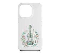 Custodia per iPhone 13 Pro Violino Floreale Vintage Musica Classica