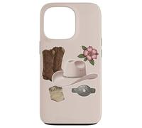 Custodia per iPhone 13 Pro Western Cowboy Boots Cappello Floreale Country Style Ranch Life