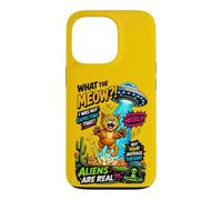 Custodia per iPhone 13 Pro What The Meow Funny Cat UFO Abduction Sci-Fi Alien