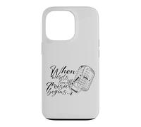 Custodia per iPhone 13 Pro When Words Leave Off Music Begins Microfono vintage