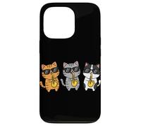 Custodia per iPhone 13 Pro Whimsical Feline Saxophonist Group Jazz Cat Aesthetic