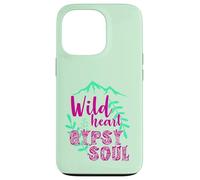 Custodia per iPhone 13 Pro Wild Heart Gypsy Soul Boho Mountain Nature Design