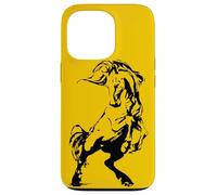 Custodia per iPhone 13 Pro Wild Mustang allevamento cavallo Stencil Art equestre uomini