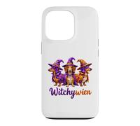 Custodia per iPhone 13 Pro Witchy Halloween WitchyWien Dachshund Dogs In Witch Hat