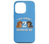 Custodia per iPhone 13 Pro Womens Girls I Was Normal 2 Dachshunds Ago Black Tan Lover