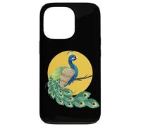 Custodia per iPhone 13 Pro Womens Girls Kid Beautiful Yellow Moon Elegant Peacock Lover