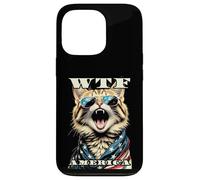 Custodia per iPhone 13 Pro WTF America Angry Cat Lover - Gatti con bandiera americana vintage americana