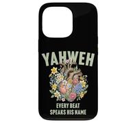 Custodia per iPhone 13 Pro Yahweh Boho floreale umano anatomico cuore ebraico ebraico