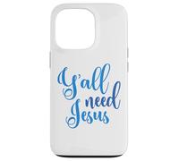 Custodia per iPhone 13 Pro Ya'll Need Jesus Easter Christian Church Uomini Donne Ragazzi Ragazza