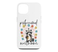Custodia per iPhone 13 Professionista Overthinker Raccoon Coffee Lover