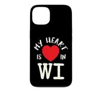 Custodia per iPhone 13 Proud State My Heart Is In WI Wisconsin