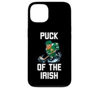 Custodia per iPhone 13 Puck of the Irish Leprechaun Hockey St Patricks Day Divertente