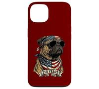Custodia per iPhone 13 Pug Bandiera Americana 250 Anni 1776-2026 Bicentenario USA Cane